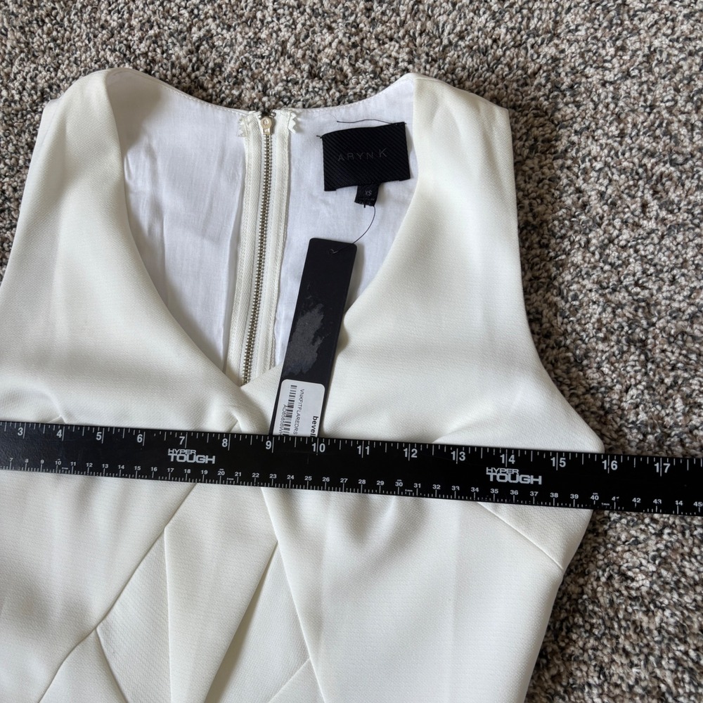 Aryn K Boutique White Bridal Geometric Fit and Flare Dress Size XS - Picture 11 of 14
